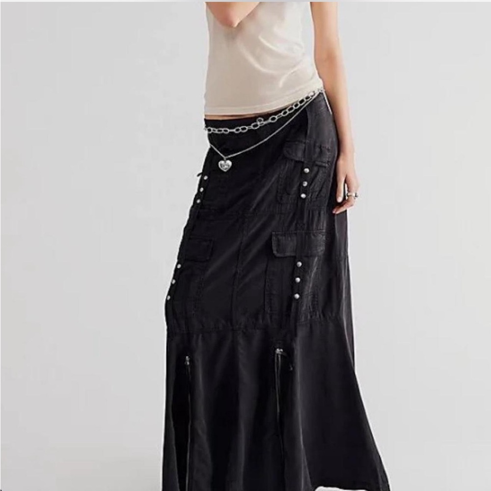 Free People Black Maxi Skirt